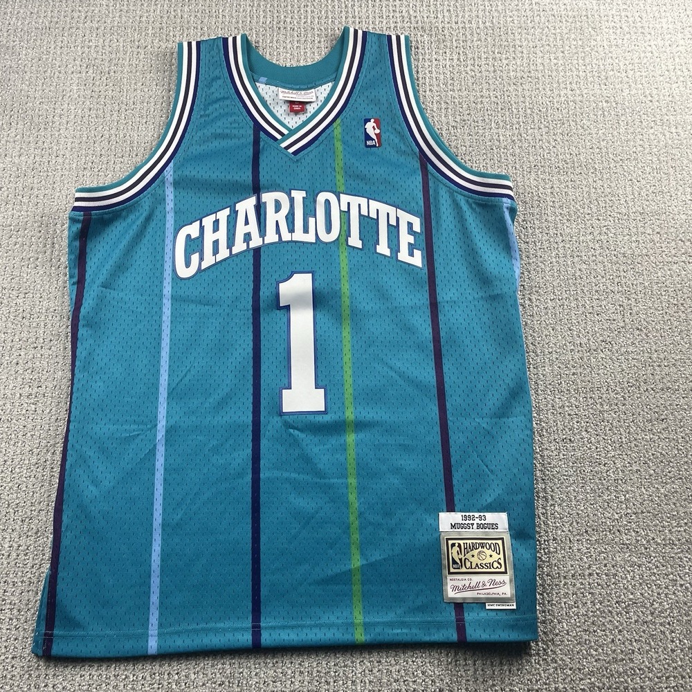 Mitchell & Ness Charlotte Hornets Muggsy Bogues Jersey Hardwood Classics Large